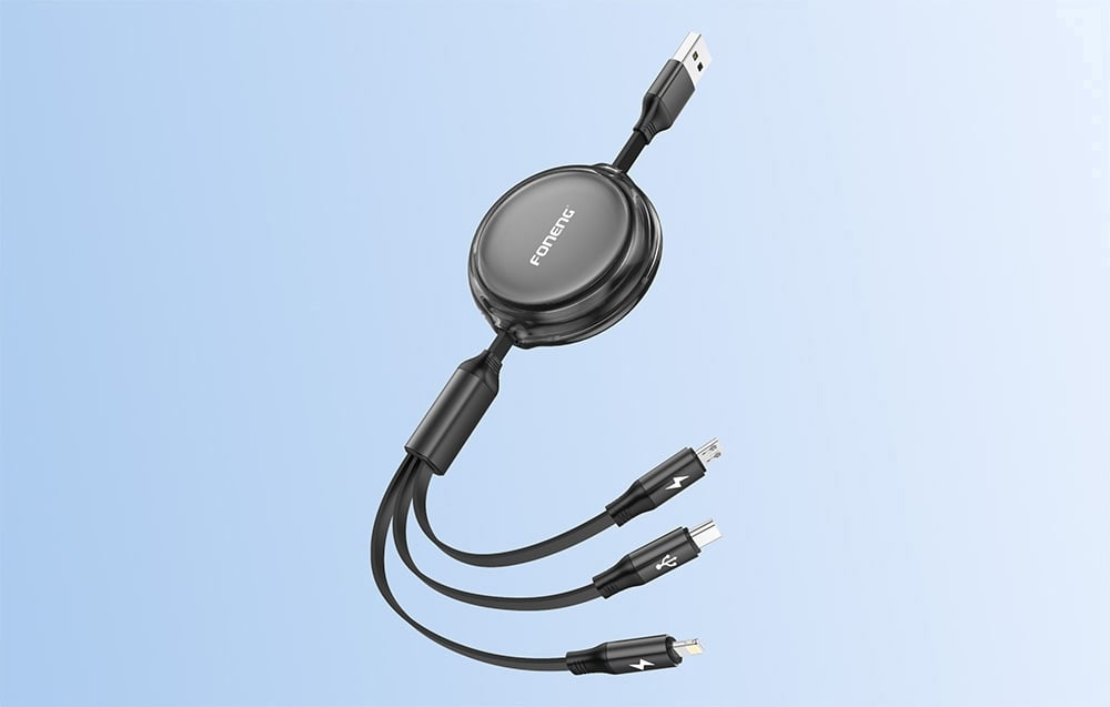 3w1 Foneng X113 1.1M Juodas Cable aprašymas - Prekės nuotrauka