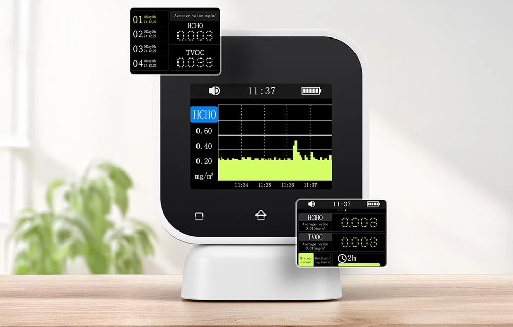 4-in-1 indoor air quality monitorius Formaldehyde detector with touch screen FNIRSI SFD-02 aprašymas - Prekės nuotrauka