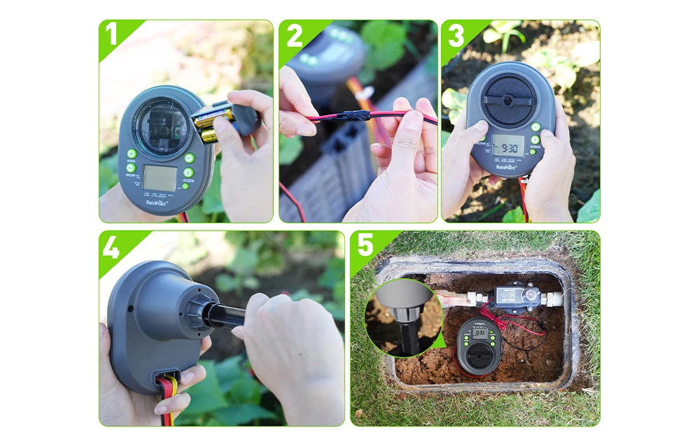 Rainpoint 4-zone digital DC irrigation controller aprašymas - Prekės nuotrauka