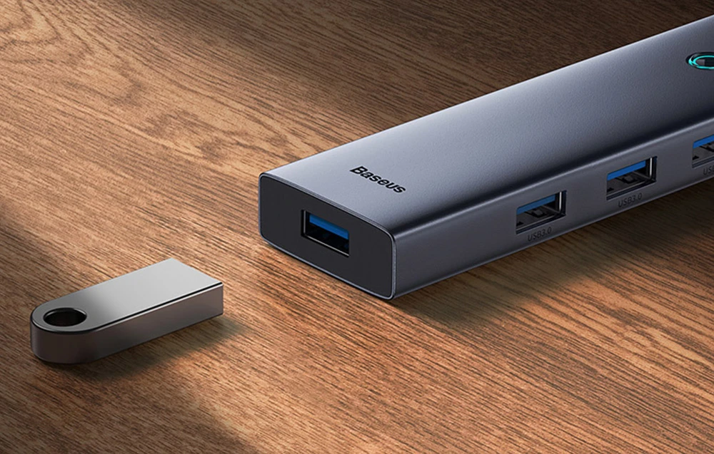 4in1 Hub Baseus UltraJoy USB-C iki USB 3.0 (pilka erdvė) aprašymas - Prekės nuotrauka