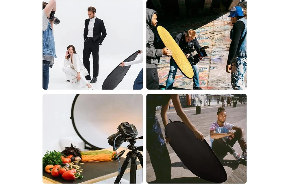 Neewer 5-in-1 Portable Photography Reflector, 80x120 cm aprašymas - Prekės nuotrauka