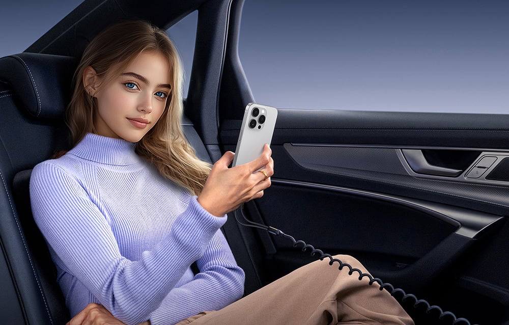 60 W „Baseus“ USB-C automobilinis įkroviklis „Lightning“