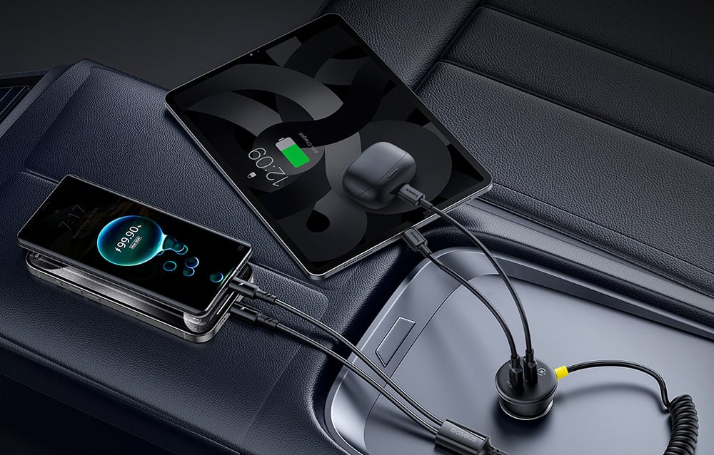 60 W „Baseus“ USB-C automobilinis įkroviklis „Lightning“