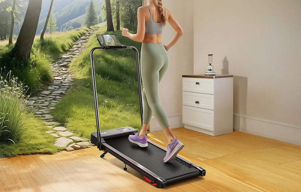ACEZOE UTRAI P12 Foldable Electric Treadmill (Juodas and Raudona) aprašymas - Prekės nuotrauka