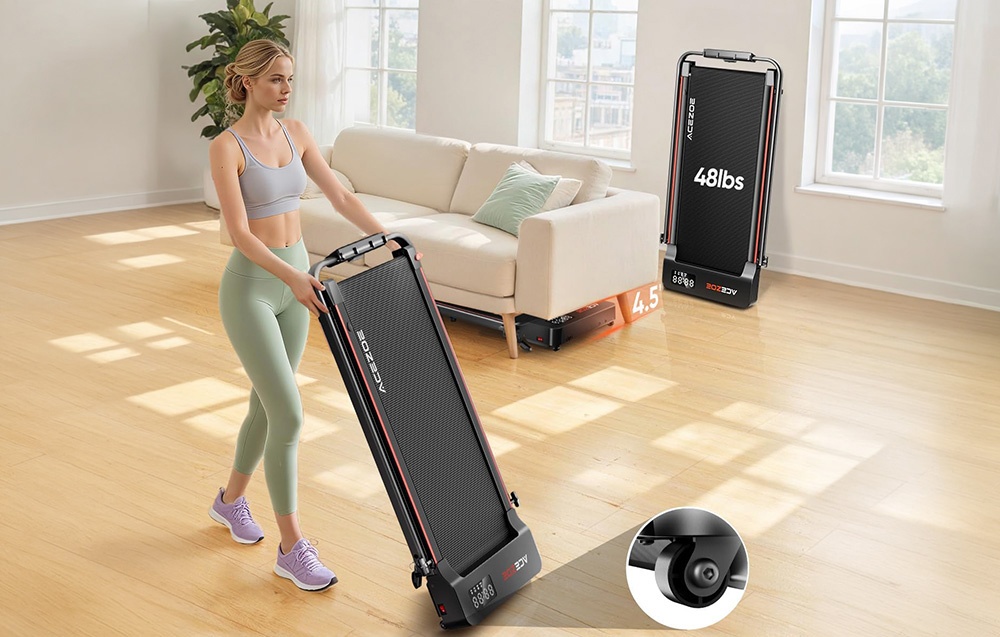 ACEZOE UTRAI P12 Foldable Electric Treadmill (Juodas and Raudona) aprašymas - Prekės nuotrauka