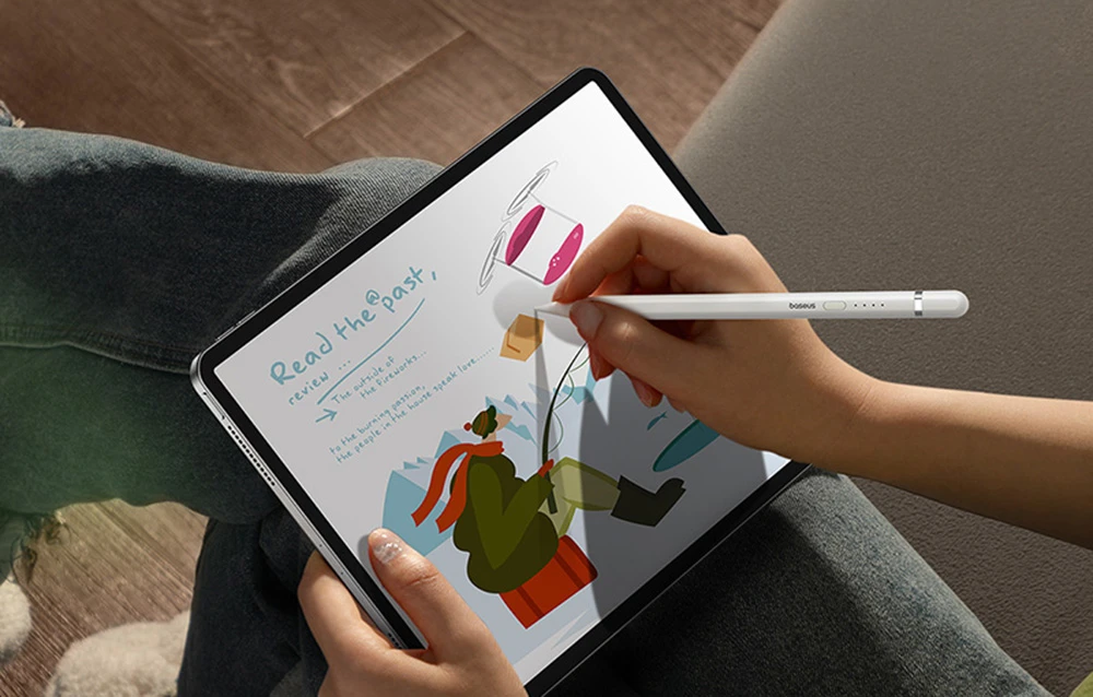 Aktyvus rašiklis Baseus Smooth Writing Series su belaidžiu įkrovimu, USB-C (balta) aprašymas - Prekės nuotrauka Aktyvus rašiklis Baseus Smooth Writing Series su belaidžiu įkrovimu, USB-C (balta) aprašymas - Prekės nuotrauka