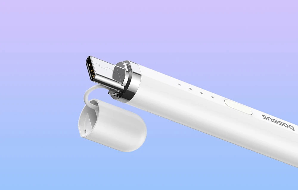 Aktyvus rašiklis Baseus Smooth Writing Series su belaidžiu įkrovimu, USB-C (balta) aprašymas - Prekės nuotrauka Aktyvus rašiklis Baseus Smooth Writing Series su belaidžiu įkrovimu, USB-C (balta) aprašymas - Prekės nuotrauka