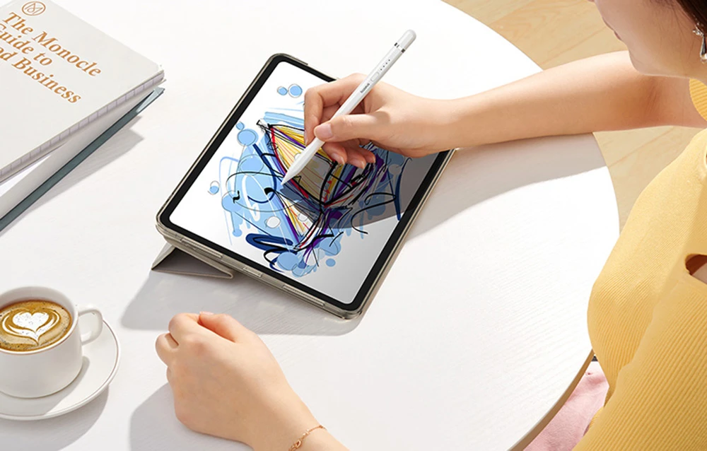 Aktyvus rašiklis Baseus Smooth Writing Series su belaidžiu įkrovimu, USB-C (balta) aprašymas - Prekės nuotrauka Aktyvus rašiklis Baseus Smooth Writing Series su belaidžiu įkrovimu, USB-C (balta) aprašymas - Prekės nuotrauka