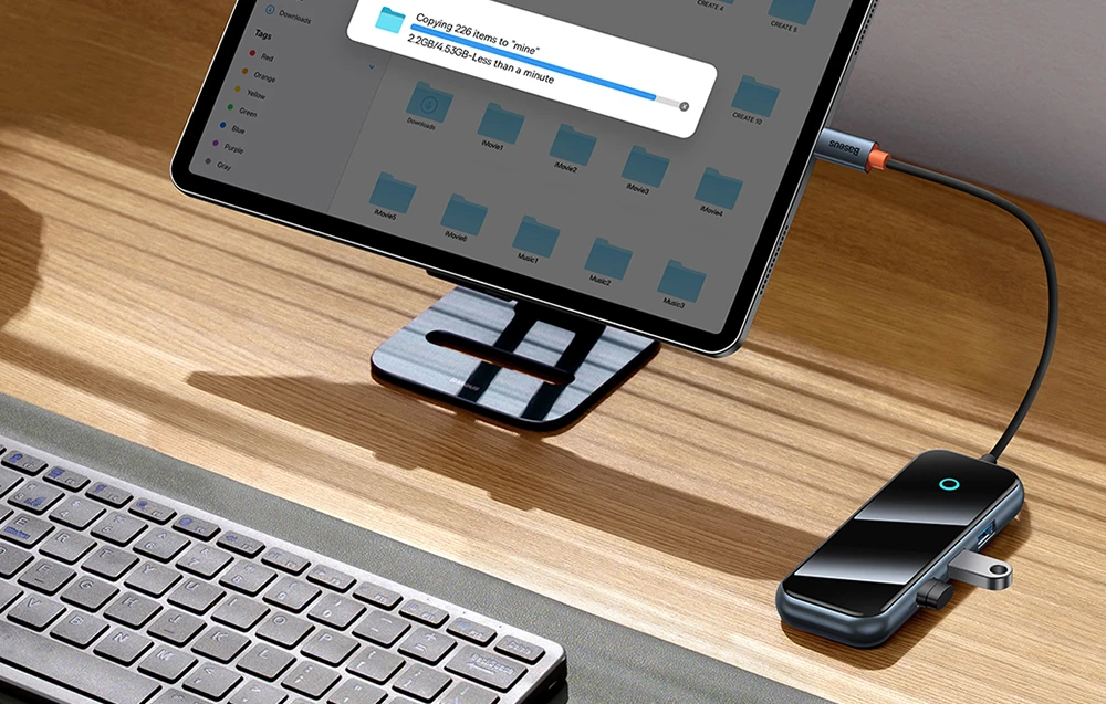 Baseus 4 az 1-ben HUB adapteris USB-C – 4xUSB 3.0 (sötétszürke) aprašymas - Prekės nuotrauka Baseus 4 az 1-ben HUB adapteris USB-C – 4xUSB 3.0 (sötétszürke) aprašymas - Prekės nuotrauka