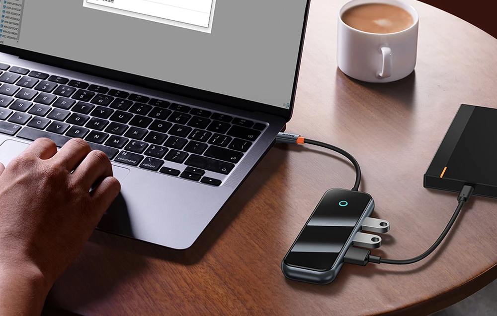 Baseus 4 az 1-ben HUB adapteris USB-C – 4xUSB 3.0 (sötétszürke) aprašymas - Prekės nuotrauka Baseus 4 az 1-ben HUB adapteris USB-C – 4xUSB 3.0 (sötétszürke) aprašymas - Prekės nuotrauka