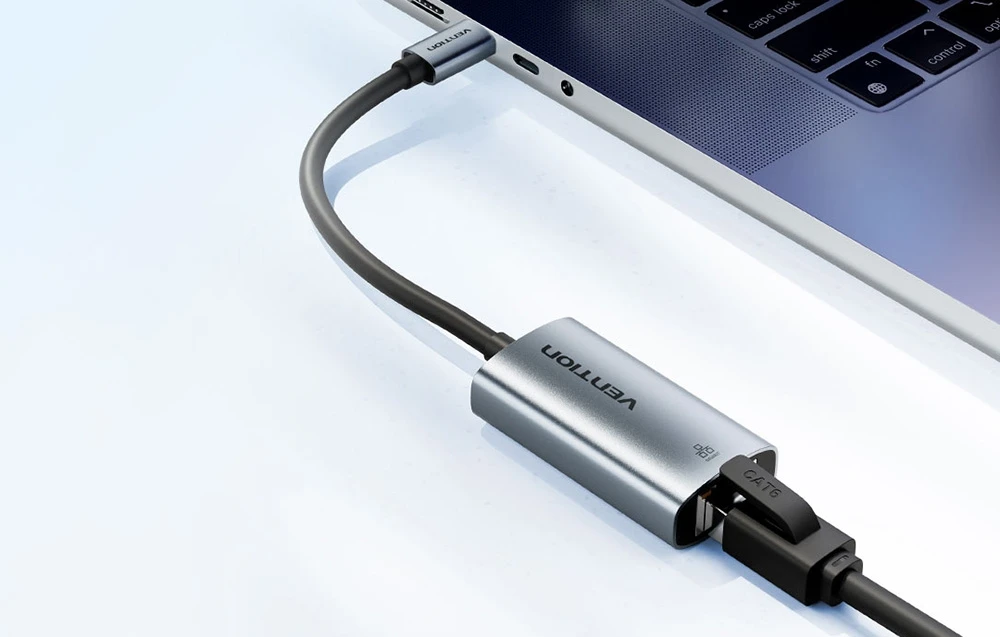 Vention USB-C ventiliacinis adapteris su gigabito eternetu, 0,15 m aprašymas - Prekės nuotrauka