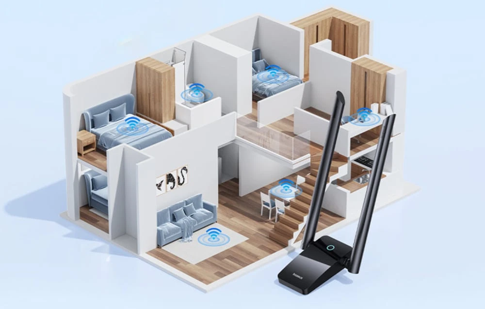 Adapteris WiFi Baseus FastJoy 1800Mbps (juodas) aprašymas - Prekės nuotrauka