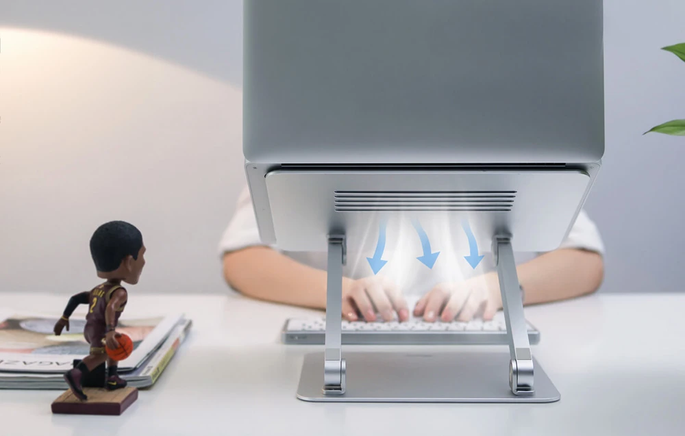 Reguliuojamas stovas monitoriui / nešiojamam kompiuteriui Nillkin ProDesk (pilkas) aprašymas - Prekės nuotrauka Reguliuojamas stovas monitoriui / nešiojamam kompiuteriui Nillkin ProDesk (pilkas) aprašymas - Prekės nuotrauka