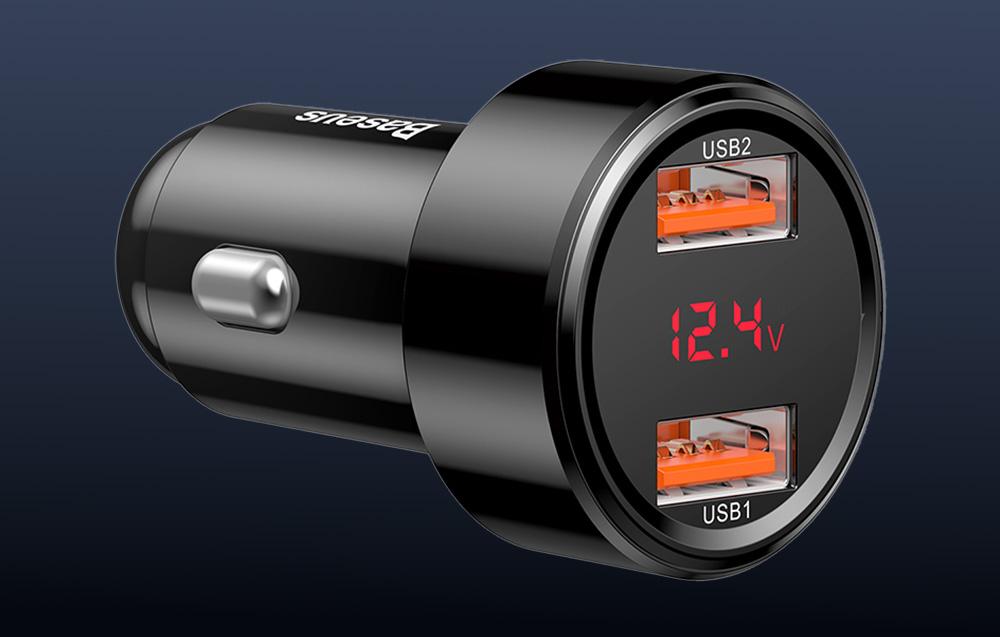 Baseus Magic automobilinis įkroviklis 2x USB QC 3.0 45W - Juodas aprašymas - Prekės nuotrauka Baseus Magic automobilinis įkroviklis 2x USB QC 3.0 45W - Juodas aprašymas - Prekės nuotrauka