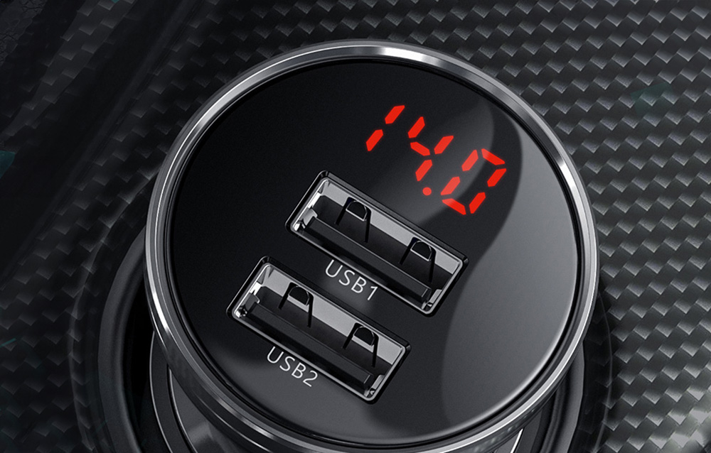 Baseus 2xUSB 4.8A automobilinis įkroviklis 24W - Pilkas aprašymas - Prekės nuotrauka Baseus 2xUSB 4.8A automobilinis įkroviklis 24W - Pilkas aprašymas - Prekės nuotrauka