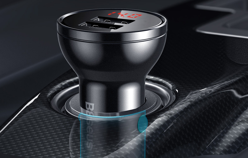 Baseus 2xUSB 4.8A automobilinis įkroviklis 24W - Pilkas aprašymas - Prekės nuotrauka Baseus 2xUSB 4.8A automobilinis įkroviklis 24W - Pilkas aprašymas - Prekės nuotrauka