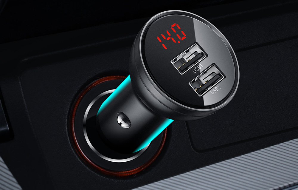 Baseus 2xUSB 4.8A automobilinis įkroviklis 24W - Pilkas aprašymas - Prekės nuotrauka Baseus 2xUSB 4.8A automobilinis įkroviklis 24W - Pilkas aprašymas - Prekės nuotrauka