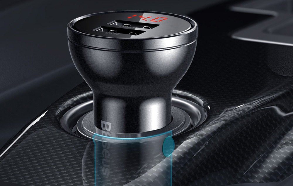 Baseus Automobilinis įkroviklis 2xUSB 4.8A 24 W - Sidabrinis aprašymas - Prekės nuotrauka