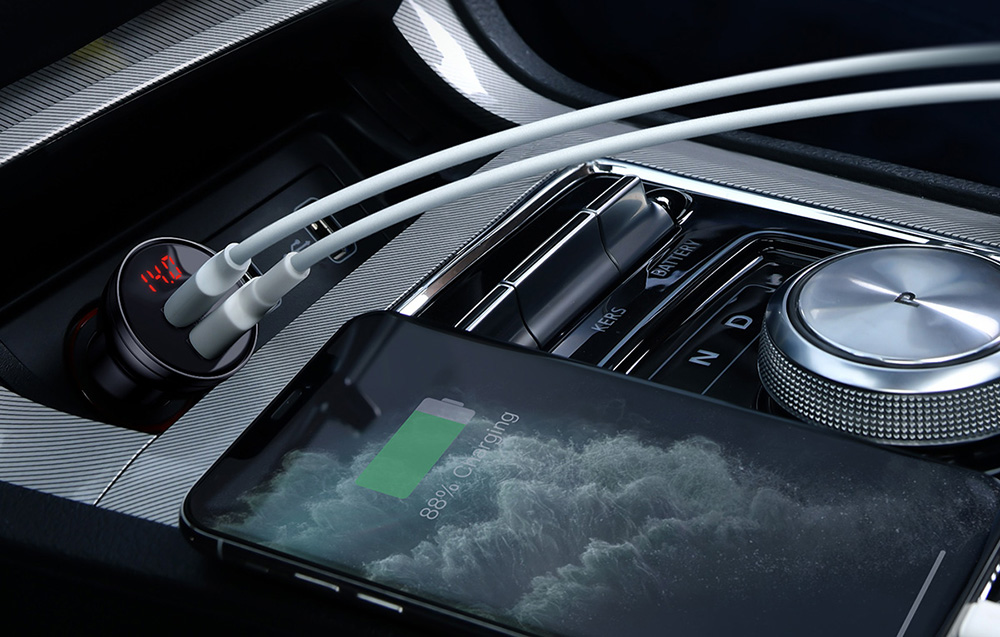 Baseus Automobilinis įkroviklis 2xUSB 4.8A 24 W - Sidabrinis aprašymas - Prekės nuotrauka