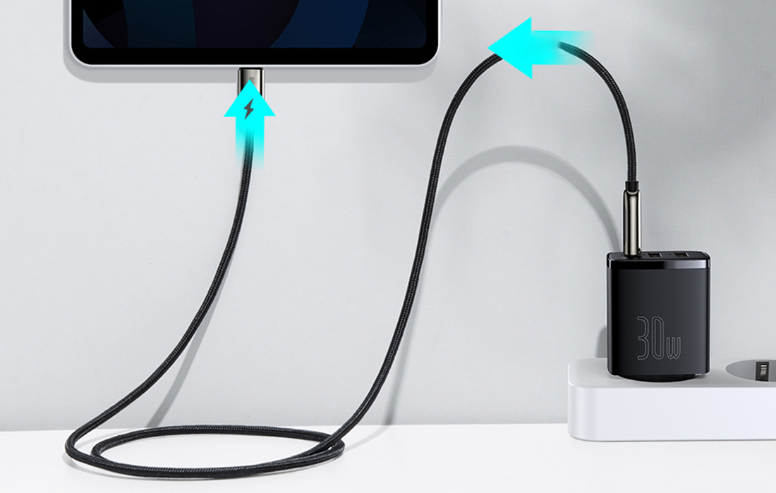 Baseus Sieninis įkroviklis 30W 2xUSB + USB-C QC3.0 PD3.0, baltas aprašymas - Prekės nuotrauka Baseus Sieninis įkroviklis 30W 2xUSB + USB-C QC3.0 PD3.0, baltas aprašymas - Prekės nuotrauka