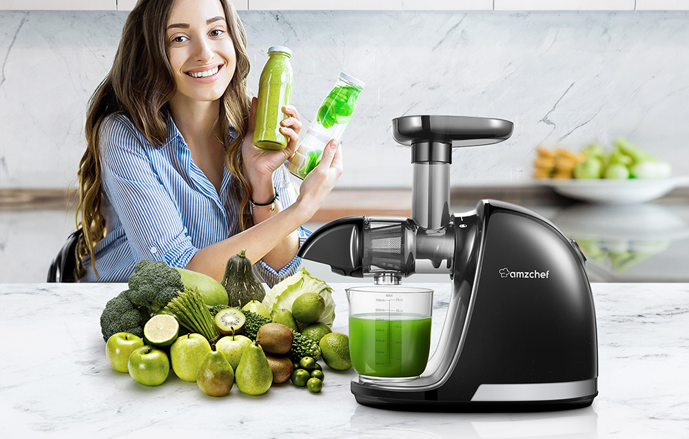 AMZCHEF 1501-BK-SM lėtai veikianti sulčiaspaudė (juoda) aprašymas - Prekės nuotrauka AMZCHEF 1501-BK-SM lėtai veikianti sulčiaspaudė (juoda) aprašymas - Prekės nuotrauka