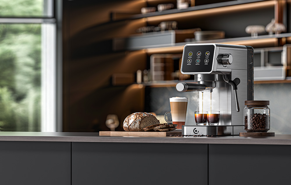 Kavos aparatas AMZCHEF CE-AZ-EM1507-SV Piston-Type Espresso Aparatas aprašymas - Prekės nuotrauka