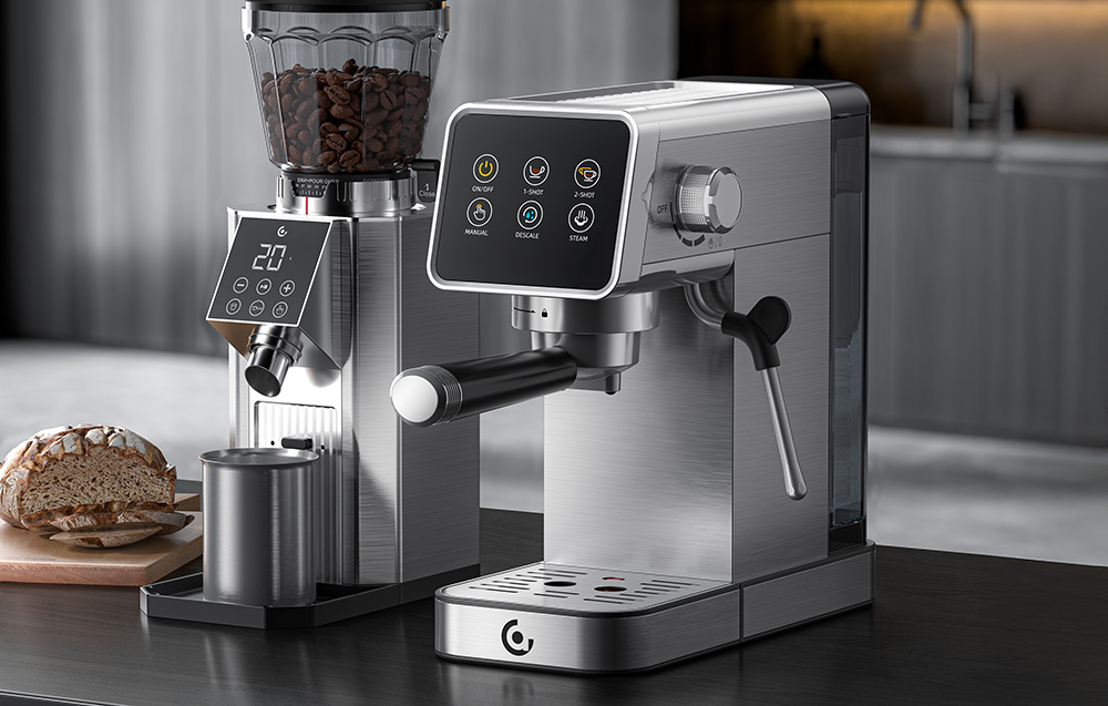 Kavos aparatas AMZCHEF CE-AZ-EM1507-SV Piston-Type Espresso Aparatas aprašymas - Prekės nuotrauka