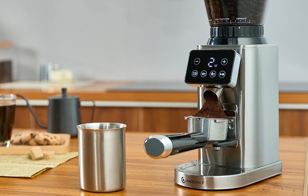 Kavos aparatas AMZCHEF CE-CG209-SV Coffee Grinder (Sidabrinis) aprašymas - Prekės nuotrauka