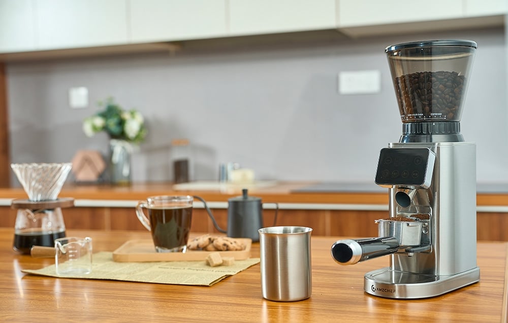 Kavos aparatas AMZCHEF CE-CG209-SV Coffee Grinder (Sidabrinis) aprašymas - Prekės nuotrauka