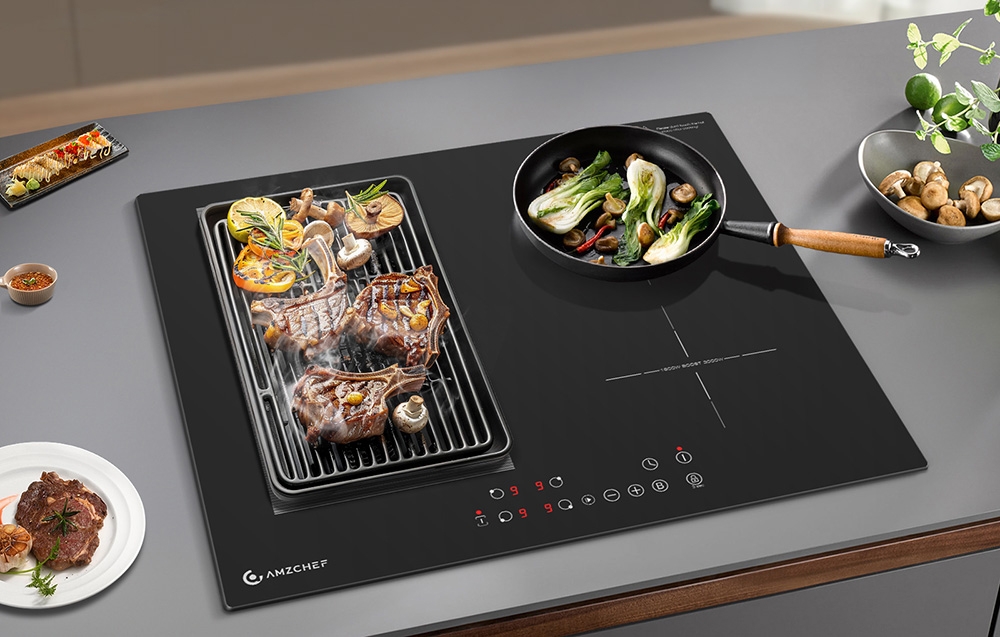 Kaitlentė AMZCHEF CE-FS-I72S-FFDD07 4-zone induction cooktop aprašymas - Prekės nuotrauka
