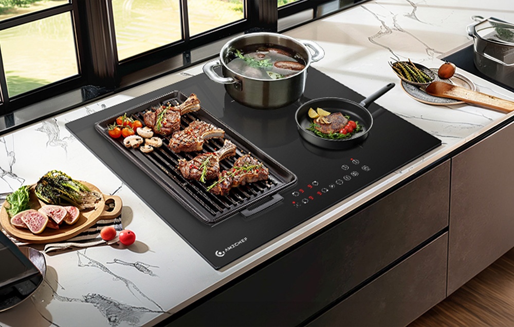 Kaitlentė AMZCHEF CE-FS-I72S-FFDD07 4-zone induction cooktop aprašymas - Prekės nuotrauka