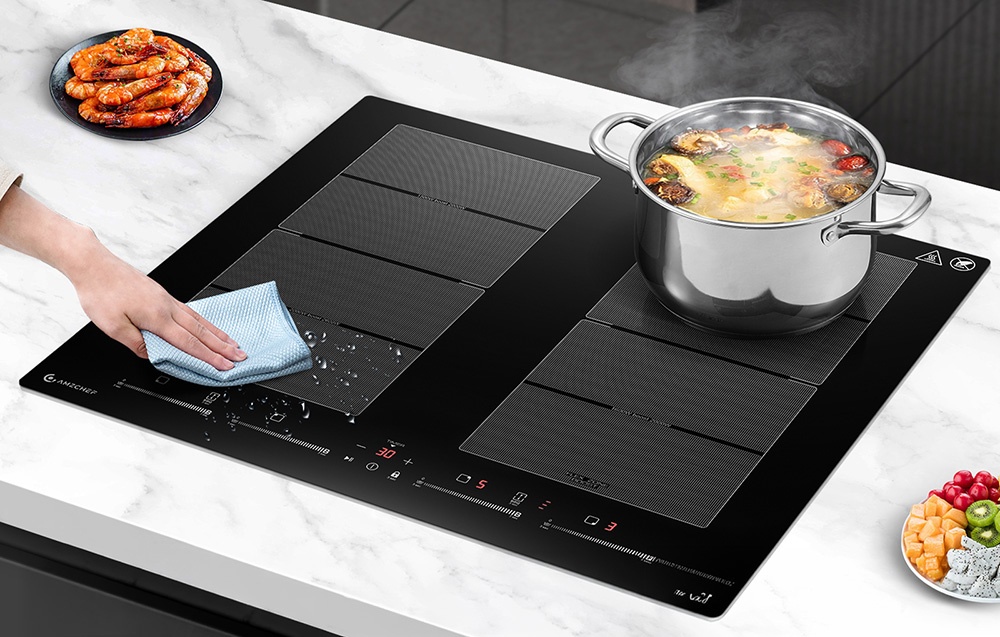 Kaitlentė AMZCHEF CE-FS-I74S-FFDD10 Induction Cooktop, 4 zones aprašymas - Prekės nuotrauka