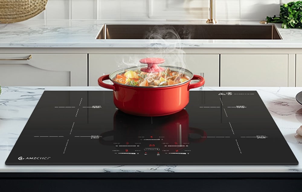 Kaitlentė AMZCHEF CE-FS-I95S-GFFDD0 5-zone induction cooktop aprašymas - Prekės nuotrauka