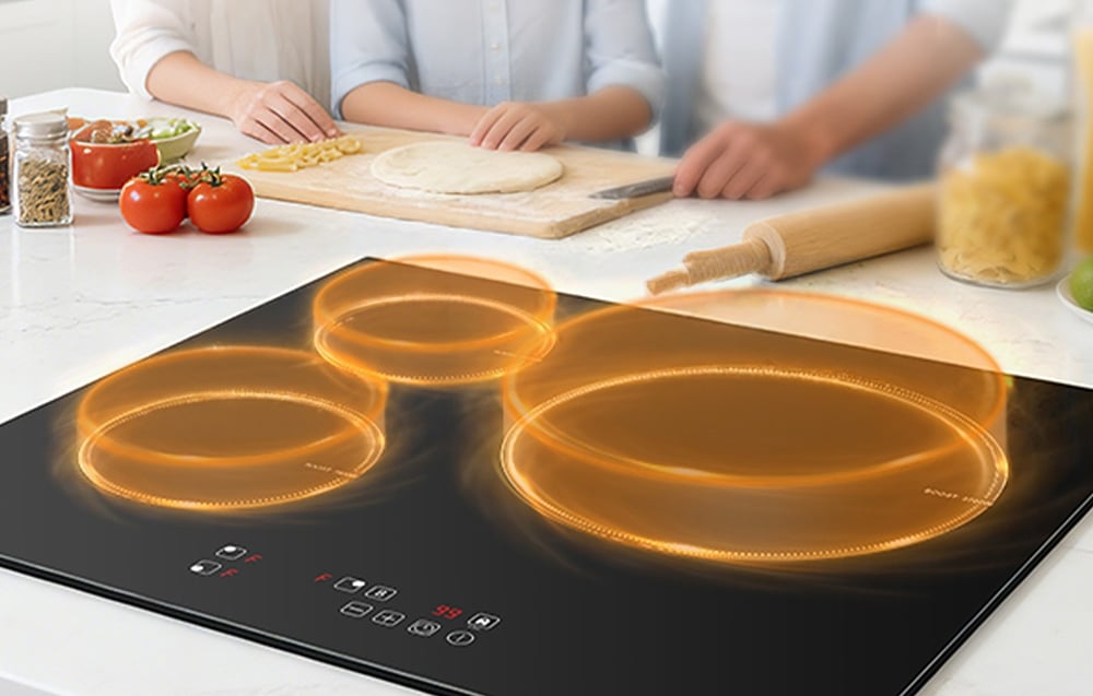 Kaitlentė AMZCHEF CE-T-74IB3xyzf-CS 3-zone induction cooktop aprašymas - Prekės nuotrauka
