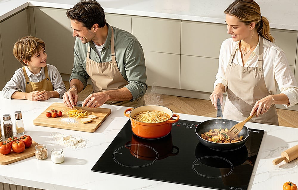 Kaitlentė AMZCHEF CE-T-74IB4xyzf-CS 4-Zone Induction Cooktop aprašymas - Prekės nuotrauka