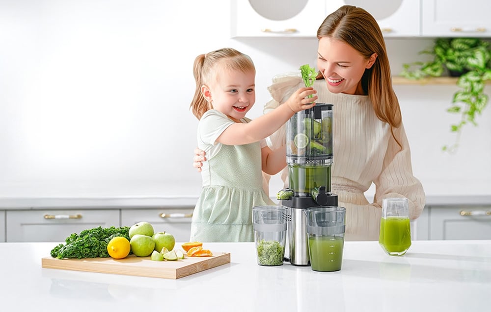 Sulčiaspaudė AMZCHEF CE-ZM1902B-SV Slow Juicer aprašymas - Prekės nuotrauka