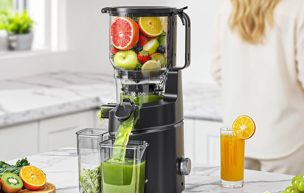 Sulčiaspaudė AMZCHEF SJ-036CBK Slow Juicer (Juodas) aprašymas - Prekės nuotrauka Sulčiaspaudė AMZCHEF SJ-036CBK Slow Juicer (Juodas) aprašymas - Prekės nuotrauka