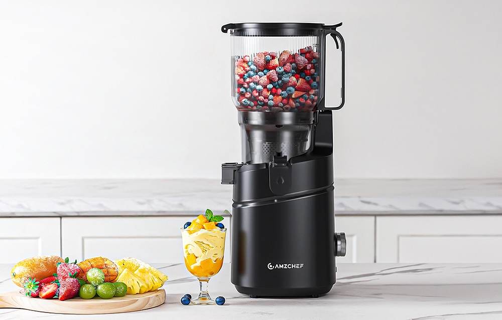 Sulčiaspaudė AMZCHEF SJ-036CBK Slow Juicer (Juodas) aprašymas - Prekės nuotrauka Sulčiaspaudė AMZCHEF SJ-036CBK Slow Juicer (Juodas) aprašymas - Prekės nuotrauka