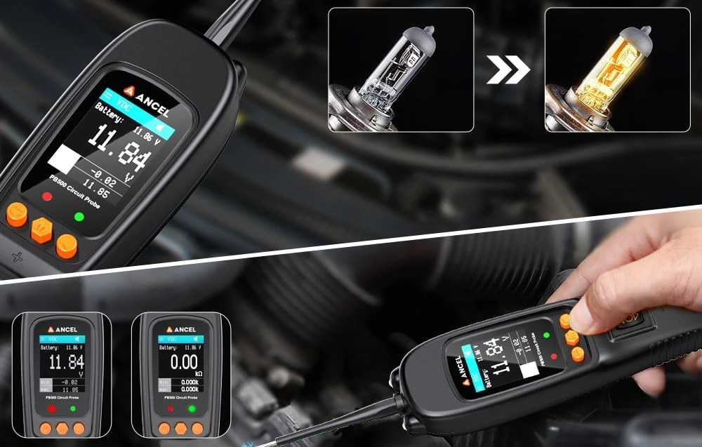 Ancel PB500 circuit tester aprašymas - Prekės nuotrauka Ancel PB500 circuit tester aprašymas - Prekės nuotrauka