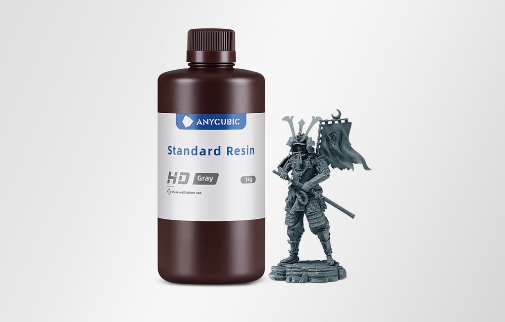 ANYCUBIC standartinė derva HD (pilka) aprašymas - Prekės nuotrauka