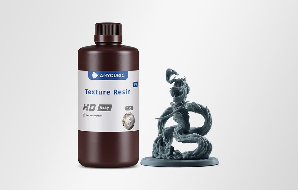 ANYCUBIC tekstūros derva HD (pilka) aprašymas - Prekės nuotrauka