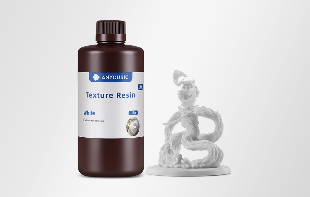 ANYCUBIC tekstūros derva (balta) aprašymas - Prekės nuotrauka