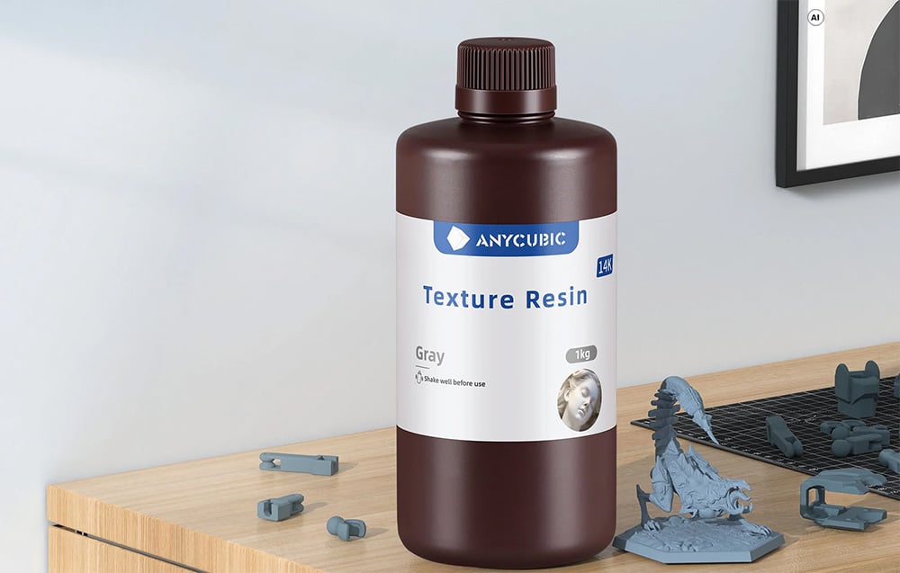 ANYCUBIC tekstūros derva (balta) aprašymas - Prekės nuotrauka