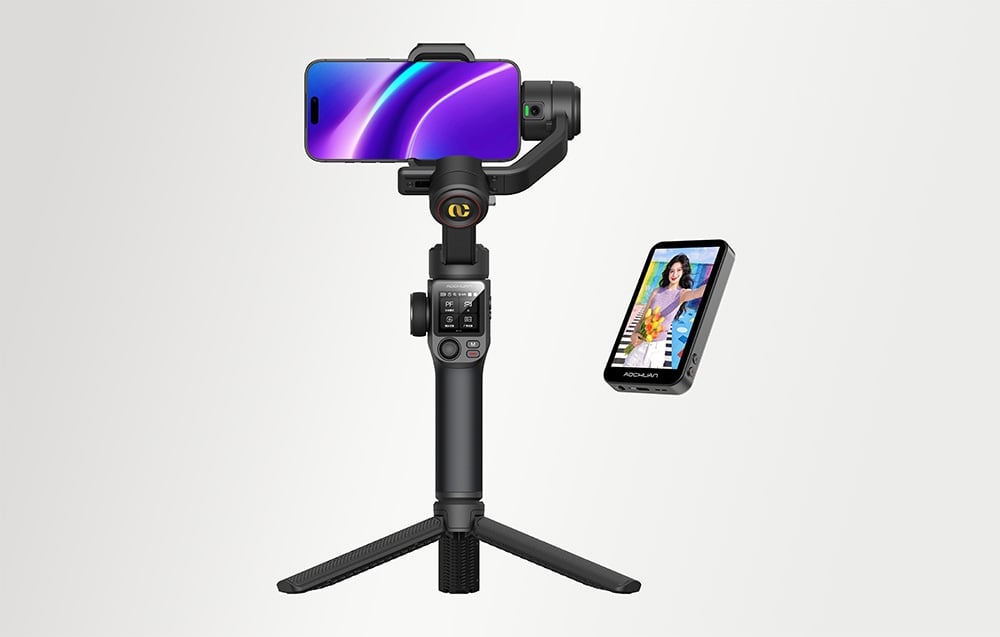 AOCHUAN S3 Gimbal with Additional Screen (Juodas) aprašymas - Prekės nuotrauka