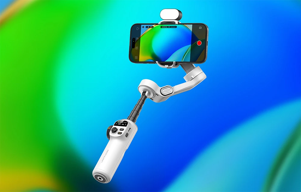 AOCHUAN X2 Gimbal with RGB Lighting (Baltas) aprašymas - Prekės nuotrauka