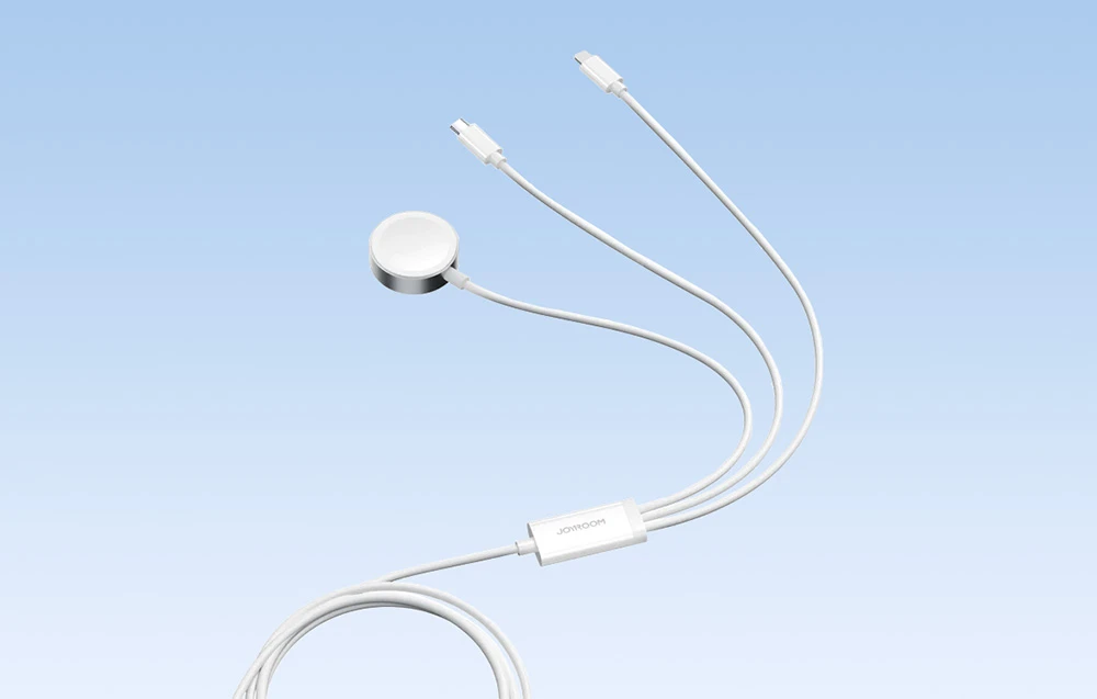 Apple Watch magnetinis įkroviklis Joyroom S-IW008 Lightning + USB-C 5 V 1.2 m (baltas) aprašymas - Prekės nuotrauka