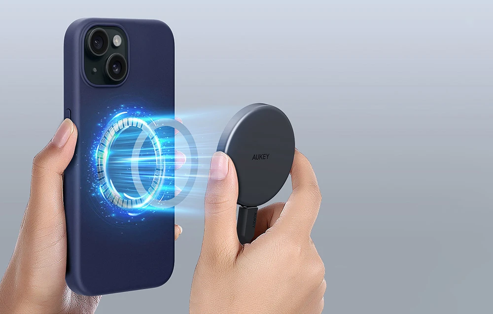 Aukey PC-GJ10B dėklas, skirtas iPhone 15 Plus (audros mėlynas) aprašymas - Prekės nuotrauka