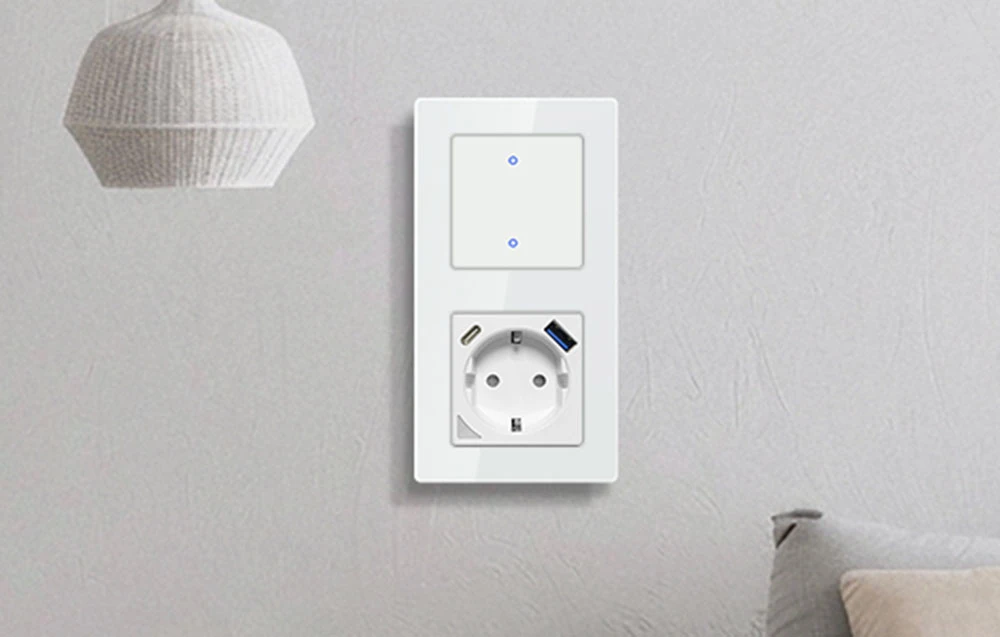 Avatto 2 Socket TS20 light switch frame (baltas) aprašymas - Prekės nuotrauka