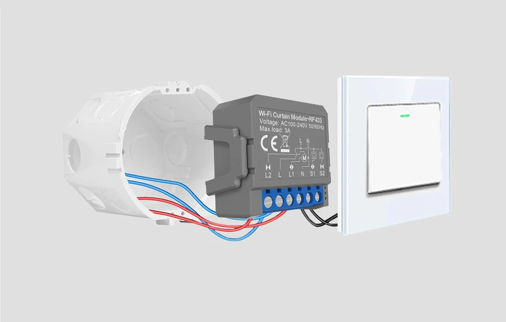 Avatto CMS16-RF-1 išmanusis WIFI+RF užuolaidų modulis aprašymas - Prekės nuotrauka Avatto CMS16-RF-1 išmanusis WIFI+RF užuolaidų modulis aprašymas - Prekės nuotrauka