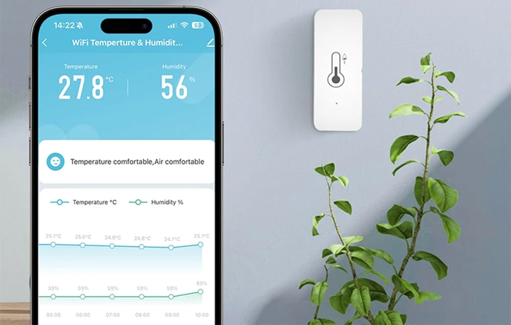 „Avatto WHS10“ išmanusis „WiFi“ temperatūros ir drėgmės jutiklis aprašymas - Prekės nuotrauka